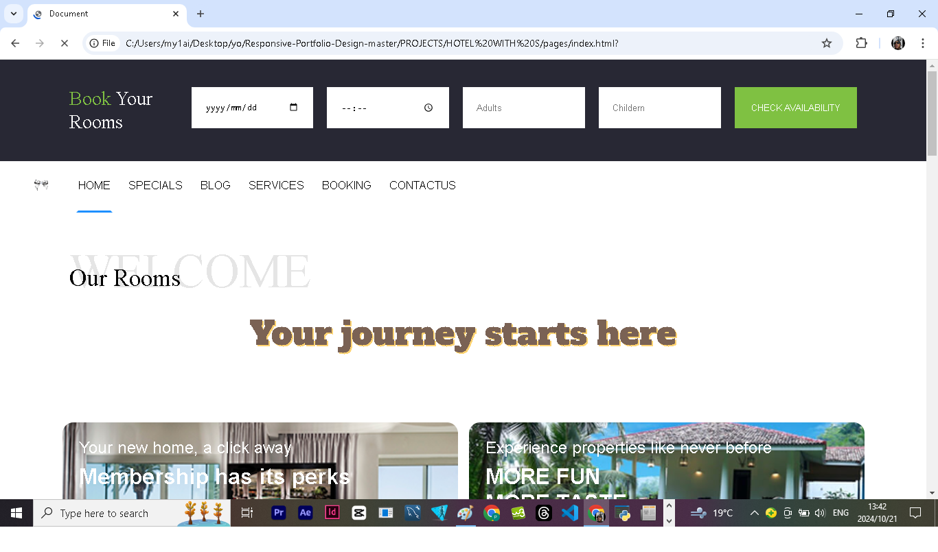 myhotel website-screenshot